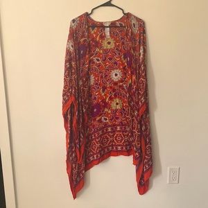 Free People Magic Dance Border Print Kimono One Size